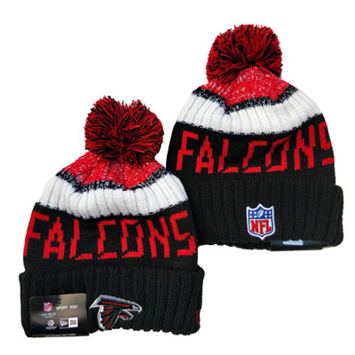 Falcons Team Logo Black Pom Knit Hat YD