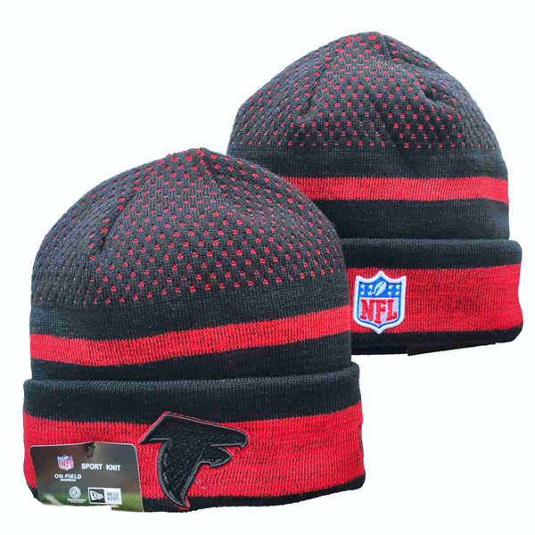 Falcons Team Logo Red And Black Knit Hat YD