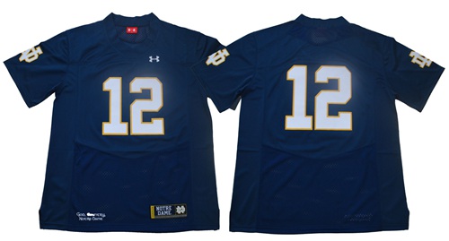 Fighting Irish #12 Ian Book Navy Blue Limited Stitched NCAA Jersey Fighting Irish #12 Ian Book Navy Blue Limited Stitched NCAA Jersey
