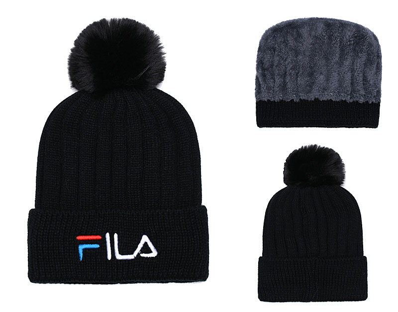 Fila Fresh Logo Black Fashion Sport Knit Hat SG Fila Fresh Logo Black Fashion Sport Knit Hat SG
