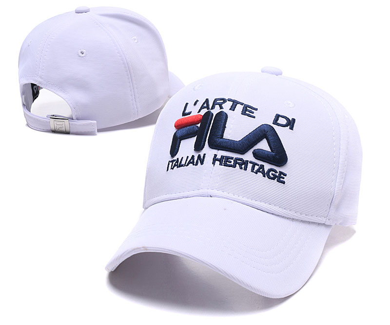 Fila Italian Heritage White Sports Peaked Adjustable Hat SG Fila Italian Heritage White Sports Peaked Adjustable Hat SG