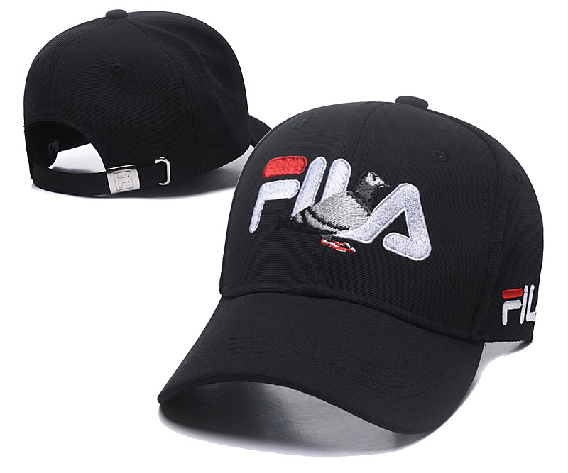 Fila Staple Black Sports Peaked Adjustable Hat SG