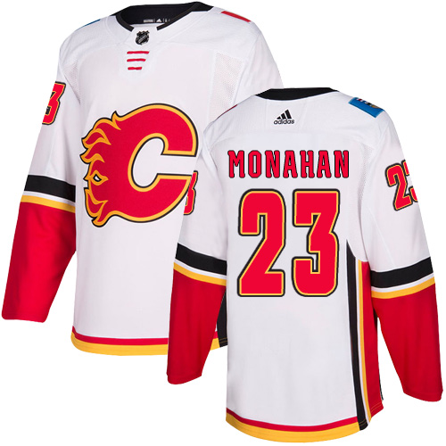 Flames #23 Sean Monahan White Road Authentic Stitched Hockey Jersey Flames #23 Sean Monahan White Road Authentic Stitched Hockey Jersey