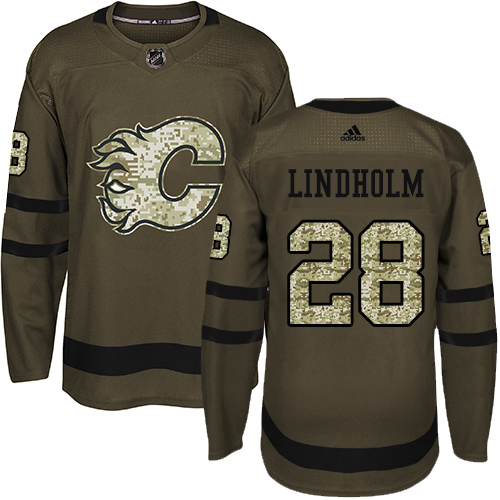 Flames #28 Elias Lindholm Green Salute to Service Stitched Hockey Jersey Flames #28 Elias Lindholm Green Salute to Service Stitched Hockey Jersey