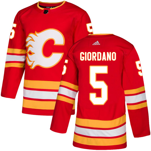 Flames #5 Mark Giordano Red Alternate Authentic Stitched Hockey Jersey Flames #5 Mark Giordano Red Alternate Authentic Stitched Hockey Jersey