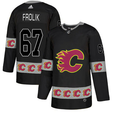 Flames 67 Michael Frolik Black Team Logos Fashion Adidas Jersey