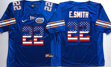 Florida Gators 22 Emmitt Smith Blue USA Flag College Jersey