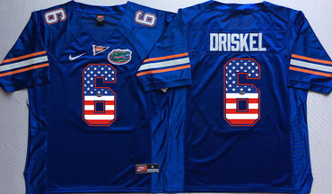 Florida Gators 6 Jeff Driskel Blue USA Flag College Jersey