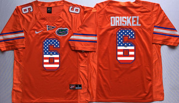 Florida Gators 6 Jeff Driskel Orange USA Flag College Jersey