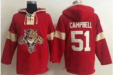 Florida Panthers #51 Brian Campbell Red Pullover NHL Hoodie Florida Panthers #51 Brian Campbell Red Pullover NHL Hoodie