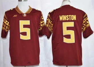 Florida State Seminoles #5 Jameis Winston Red Stitched NCAA Limited Jersey