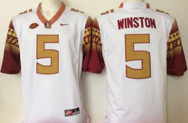 Florida State Seminoles (FSU) 5 Jameis Winston White College Football Jersey