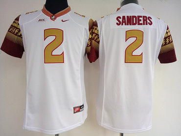 Florida State Seminoles 2 Deion Sanders White College Football Jersey