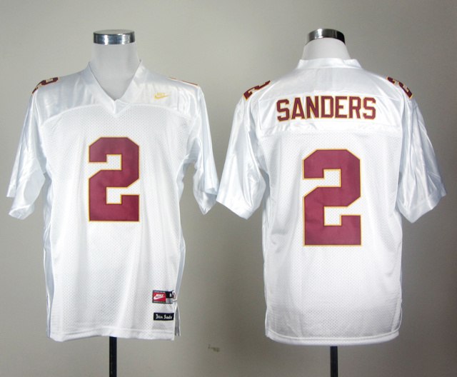 Florida State Seminoles Deion Sanders 2 White College Football Throwback Jersey Florida State Seminoles Deion Sanders 2 White College Football Throwback Jersey