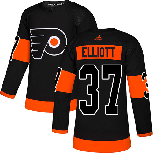 Flyers #37 Brian Elliott Black Alternate Authentic Stitched Hockey Jersey Flyers #37 Brian Elliott Black Alternate Authentic Stitched Hockey Jersey