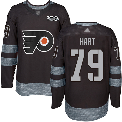 Flyers #79 Carter Hart Black 1917-2017 100th Anniversary Stitched Hockey Jersey Flyers #79 Carter Hart Black 1917-2017 100th Anniversary Stitched Hockey Jersey