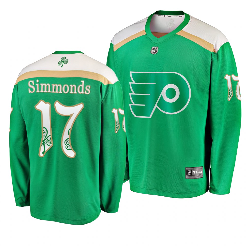 Flyers 17 Wayne Simmonds Green 2019 St. Patrick's Day Adidas Jersey Flyers 17 Wayne Simmonds Green 2019 St. Patrick's Day Adidas Jersey