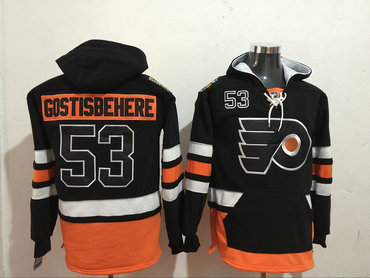 Flyers 53 Jakub Voracek Black All Stitched Hooded Sweatshirt