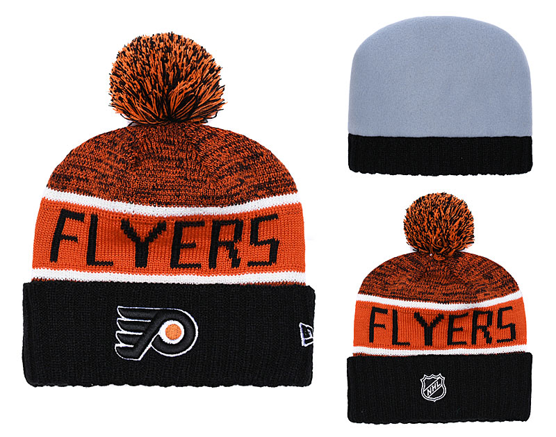 Flyers Fresh Logo Black Yellow Pom Knit Hat YD Flyers Fresh Logo Black Yellow Pom Knit Hat YD