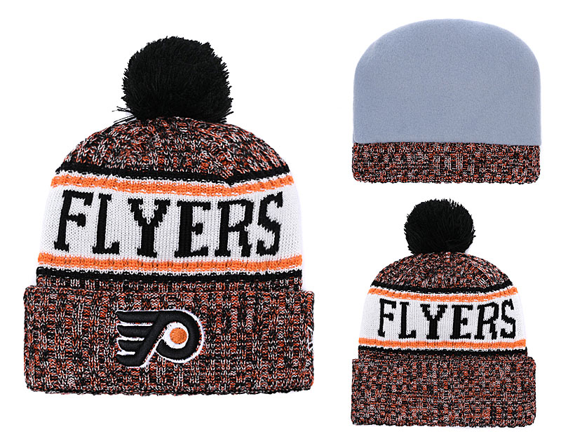 Flyers Team Logo Cuffed Knit Hat With Pom YD
