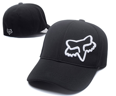 Fox Team Logo Black Stretch Fitted Hat SG