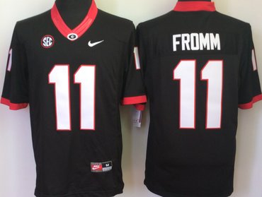 Georgia Bulldogs 11 Jake Fromm Black College Football Jersey
