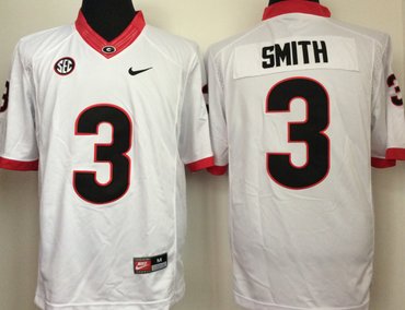 Georgia Bulldogs 3 Roquan Smith White College Football Jersey
