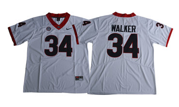 Georgia Bulldogs 34 Herchel Walker White College Football Jersey