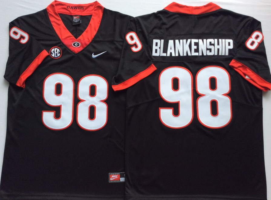 Georgia Bulldogs 98 Rodrigo Blankenship Black Nike College Football Jersey Georgia Bulldogs 98 Rodrigo Blankenship Black Nike College Football Jersey