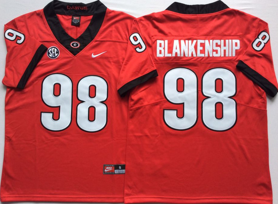 Georgia Bulldogs 98 Rodrigo Blankenship Red Nike College Football Jersey Georgia Bulldogs 98 Rodrigo Blankenship Red Nike College Football Jersey