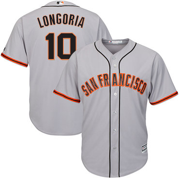 Giants #10 Evan Longoria Grey New Cool Base Road Stitched MLB Jersey