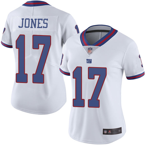 Giants #17 Daniel Jones White Women's Stitched Football Limited Rush Jersey Giants #17 Daniel Jones White Women's Stitched Football Limited Rush Jersey