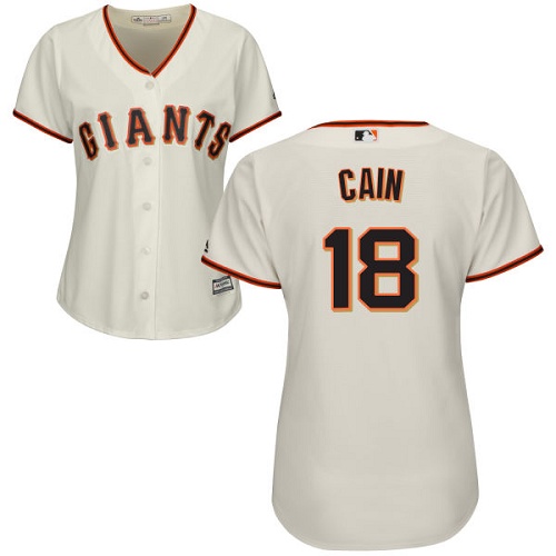 Giants #18 Matt Cain Cream Home Women's Stitched MLB Jersey Giants #18 Matt Cain Cream Home Women's Stitched MLB Jersey