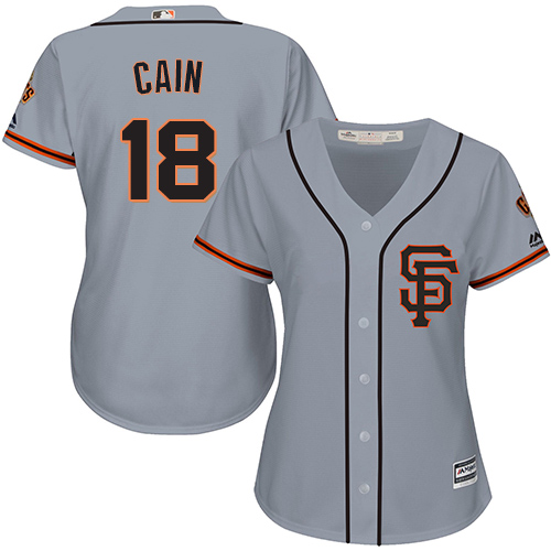 Giants #18 Matt Cain Grey Road 2 Women's Stitched MLB Jersey Giants #18 Matt Cain Grey Road 2 Women's Stitched MLB Jersey