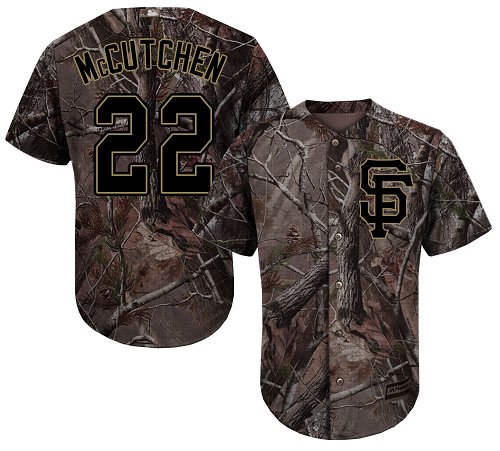 Giants #22 Andrew McCutchen Camo Realtree Collection Cool Base Stitched Baseball Jersey