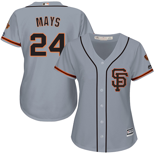 Giants #24 Willie Mays Grey Road 2 Women's Stitched MLB Jersey Giants #24 Willie Mays Grey Road 2 Women's Stitched MLB Jersey