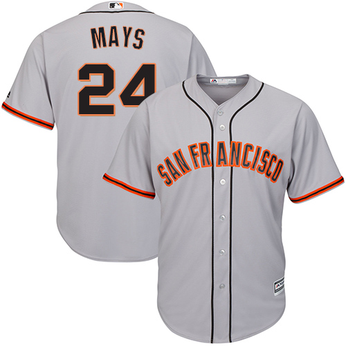 Giants #24 Willie Mays Grey Road Cool Base Stitched Youth MLB Jersey Giants #24 Willie Mays Grey Road Cool Base Stitched Youth MLB Jersey