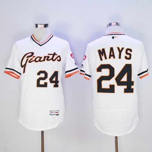 Giants #24 Willie Mays White Flexbase Authentic Collection Cooperstown Stitched MLB Jersey