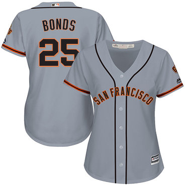 Giants #25 Barry Bonds Grey Road Women's Stitched MLB Jersey Giants #25 Barry Bonds Grey Road Women's Stitched MLB Jersey