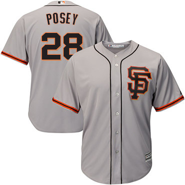 Giants #28 Buster Posey Grey Road 2 Cool Base Stitched Youth MLB Jersey Giants #28 Buster Posey Grey Road 2 Cool Base Stitched Youth MLB Jersey
