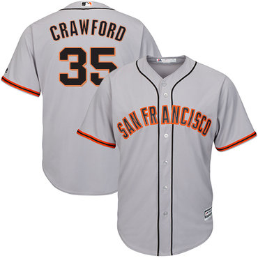 Giants #35 Brandon Crawford Grey Road Cool Base Stitched Youth MLB Jersey Giants #35 Brandon Crawford Grey Road Cool Base Stitched Youth MLB Jersey