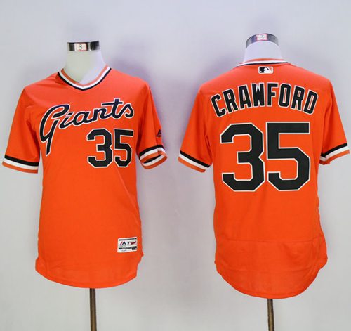 Giants #35 Brandon Crawford Orange Flexbase Authentic Collection Cooperstown Stitched MLB jerseys