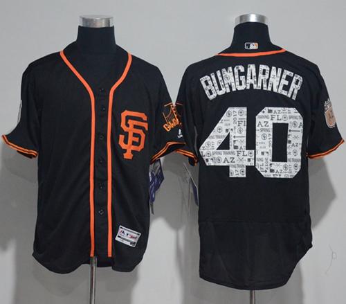 Giants #40 Madison Bumgarner Black 2017 Spring Training Authentic Flex Base Stitched MLB Jersey