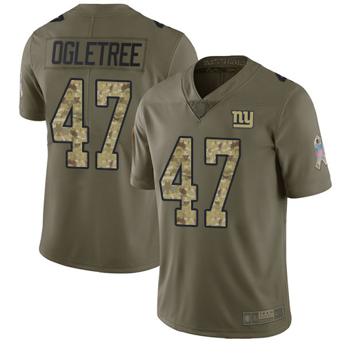 Giants #47 Alec Ogletree Olive Camo Men's Stitched Football Limited 2017 Salute To Service Jersey