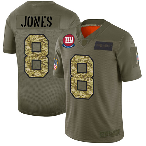 Giants #8 Daniel Jones Olive Camo Men's Stitched Football Limited 2019 Salute To Service Jersey Giants #8 Daniel Jones Olive Camo Men's Stitched Football Limited 2019 Salute To Service Jersey