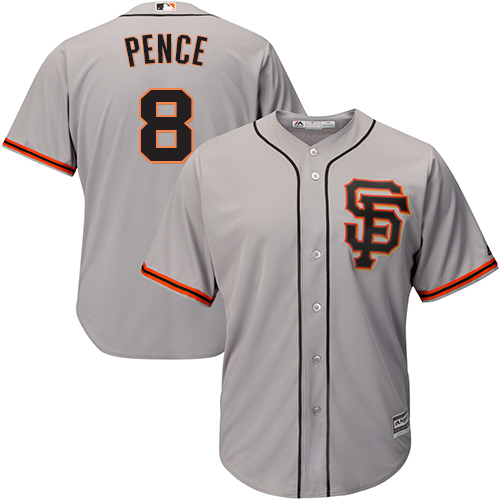 Giants #8 Hunter Pence Grey Road 2 Cool Base Stitched Youth MLB Jersey Giants #8 Hunter Pence Grey Road 2 Cool Base Stitched Youth MLB Jersey