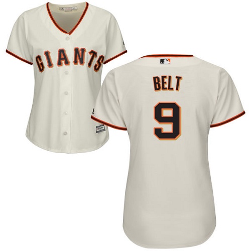 Giants #9 Brandon Belt Cream Home Women's Stitched MLB Jersey Giants #9 Brandon Belt Cream Home Women's Stitched MLB Jersey