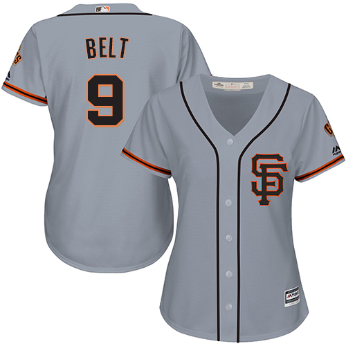 Giants #9 Brandon Belt Grey Road 2 Women's Stitched MLB Jersey Giants #9 Brandon Belt Grey Road 2 Women's Stitched MLB Jersey