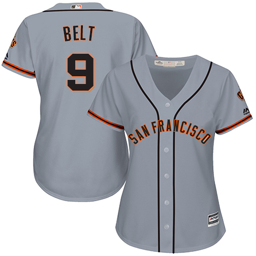 Giants #9 Brandon Belt Grey Road Women's Stitched MLB Jersey Giants #9 Brandon Belt Grey Road Women's Stitched MLB Jersey