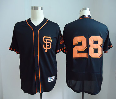 Giants 28 Buster Posey Black Flexbase Jersey